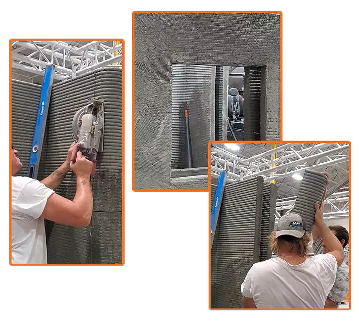 add windows and doors cutout on 3d printed walls